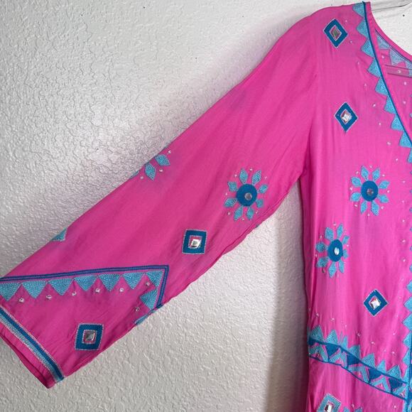 Pranella Dress Women Small Arabella Embroidered Boho Tunic Modal Bright NEW - Picture 8 of 12